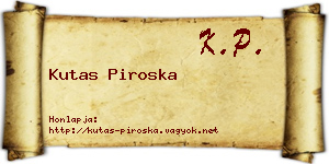 Kutas Piroska névjegykártya